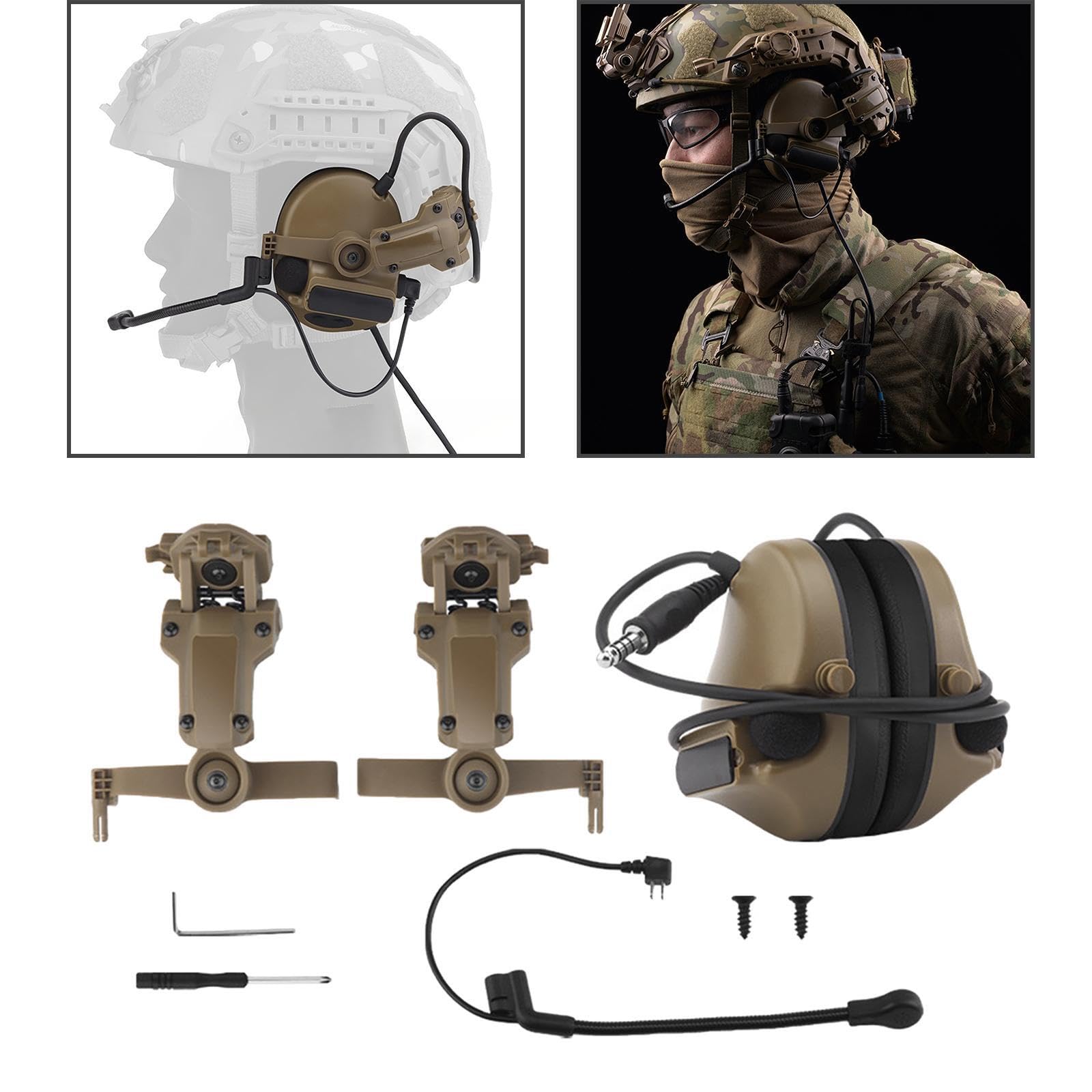 Comode Cuffie antirumore con Microfono Regolabile per Lavoratori edili, prolungato in Ambienti rumorosi, Cuffie per Casco con Microfono, Senza
