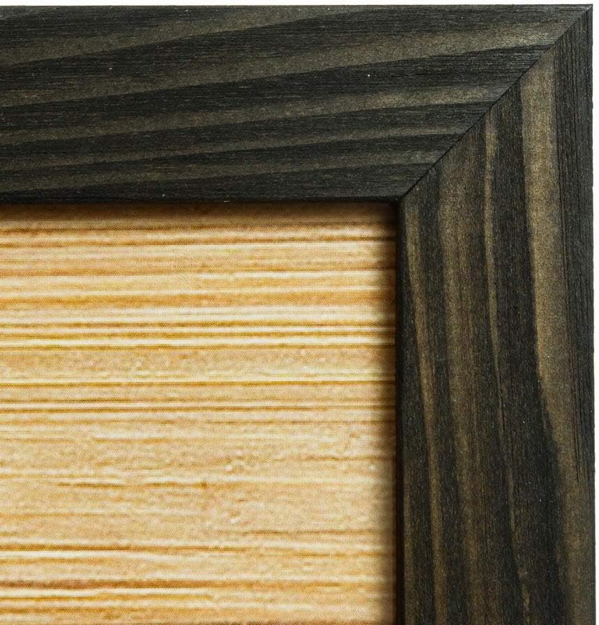 Rustic Wooden Square Picture Frame 12x12-100% Natural Solid Eco Distressed Wood for Wall Mounting Photo Frame - Charcoal