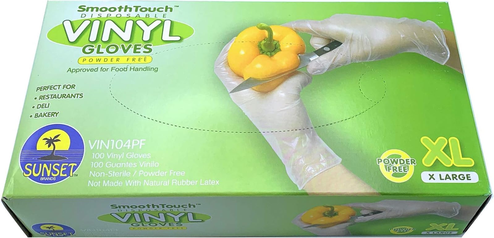 Sunset Powder Free Vinyl Gloves (X-Large)