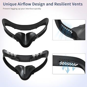 Compatible with VR Oculus Quest 2 Accessories Breathable Foam Face Pad