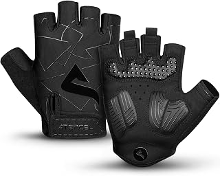 ATERCEL Men's Cycling Gloves with 6mm Shockproof Gel Padding - Bike, MTB, Gym, Weightlifting Gloves for Superior Grip & Protection