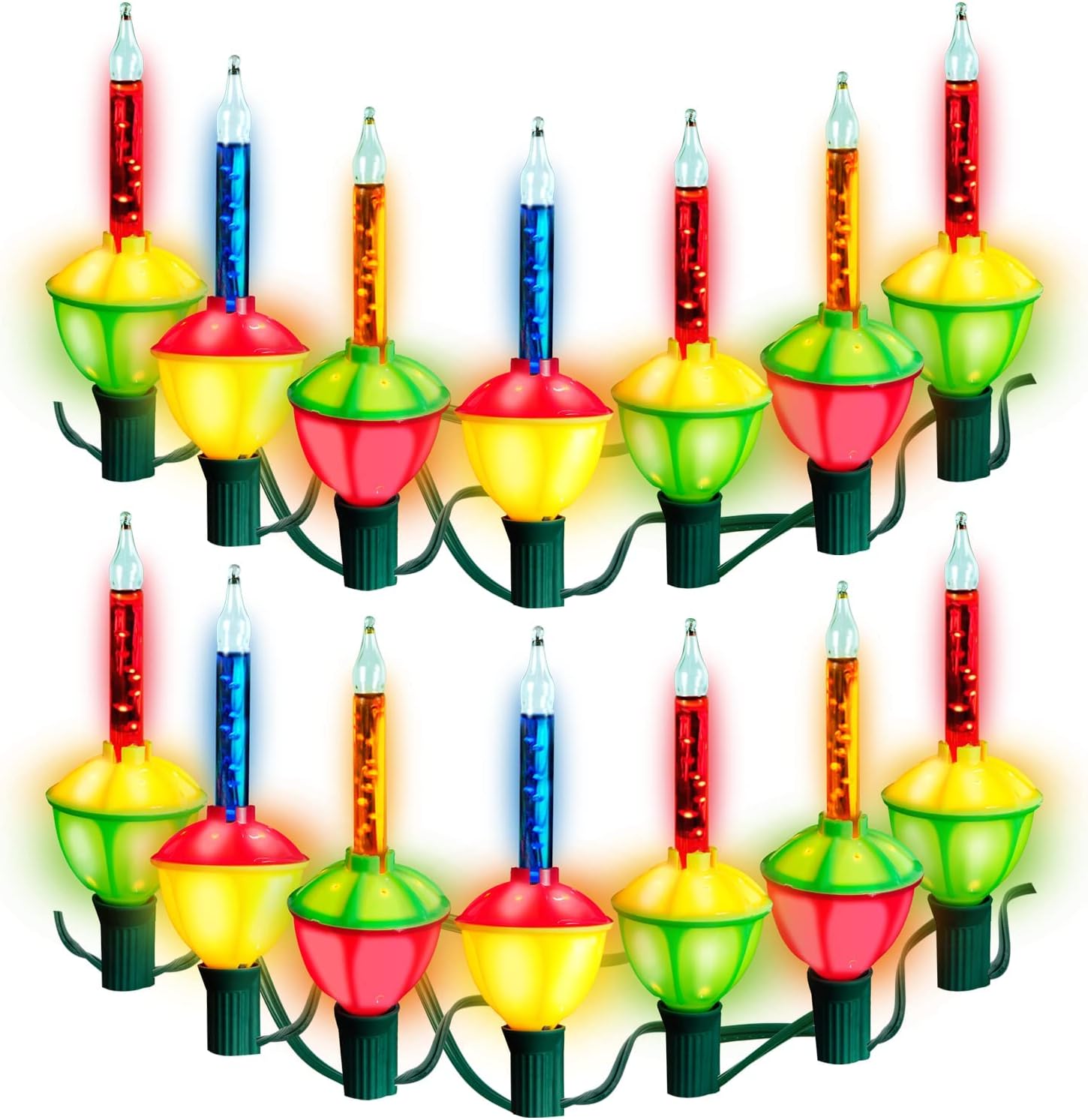 Joiedomi Christmas Bubble String Light, 14 Bubbles Lights, 2 Pack 7 Count Old Fashion Vintage String Lights for Christmas Tree Fireplace Mantel Holiday Celebration Decorations (Multicolor)