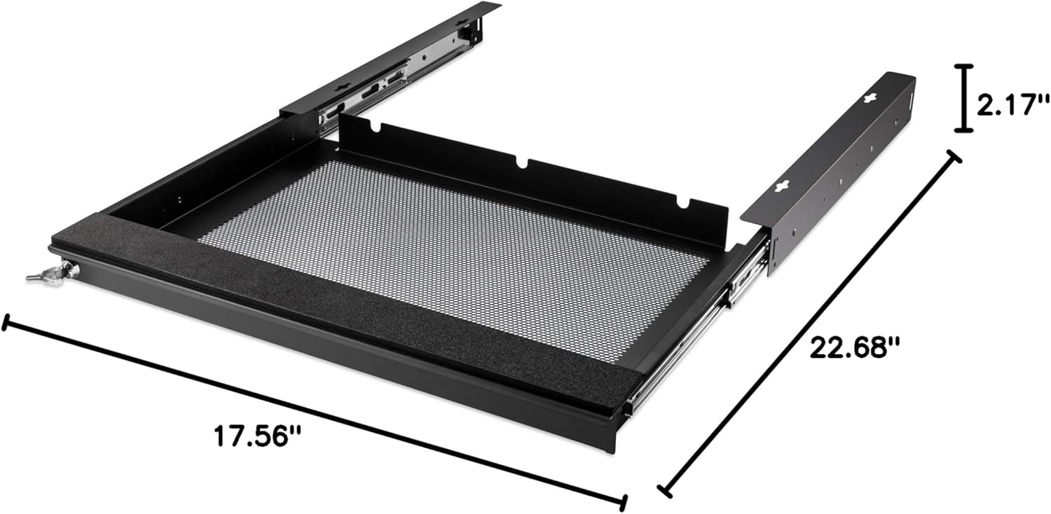Penn Elcom Under Desk Laptop Drawer, Lockable, for 20” Laptops - Premium Sliding Security Drawers - Model EX-6171B Black image 2 of 9 B005FXCXSY