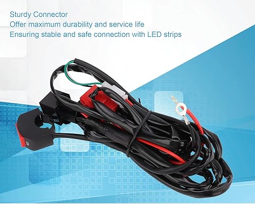 Miniatura 5 de Akozon - Arnés de cableado LED, 12 V, para motocicleta, interruptor de luz de trabajo, arnés de cableado de 40 A, arnés de relé LED para