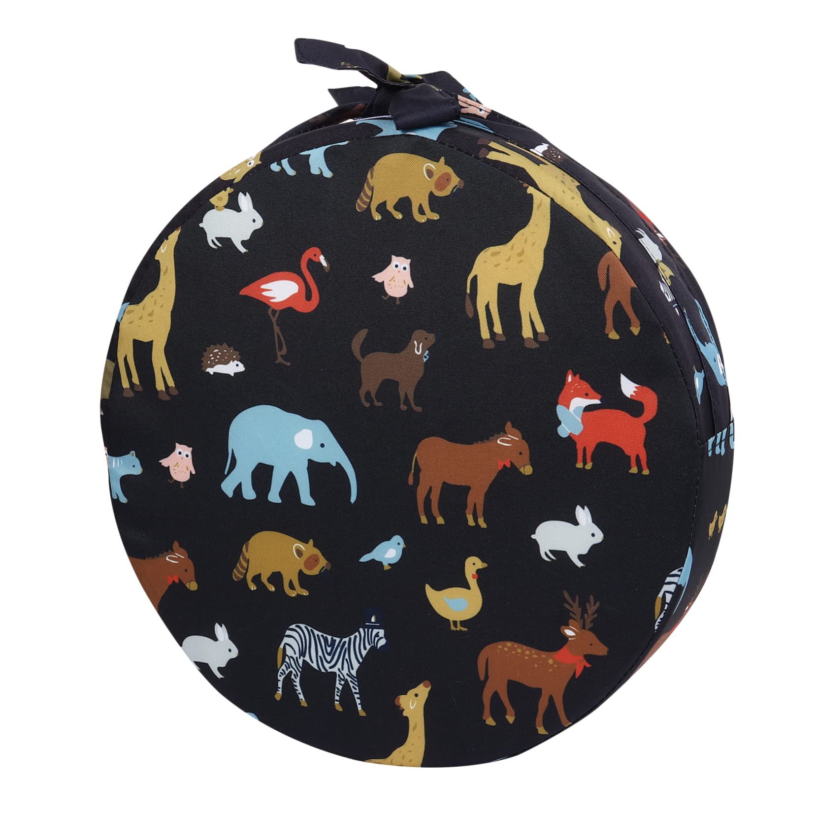Mikikit Cuscino Nero Rialzo Rotondo per Sedia da Pranzo per Bambini