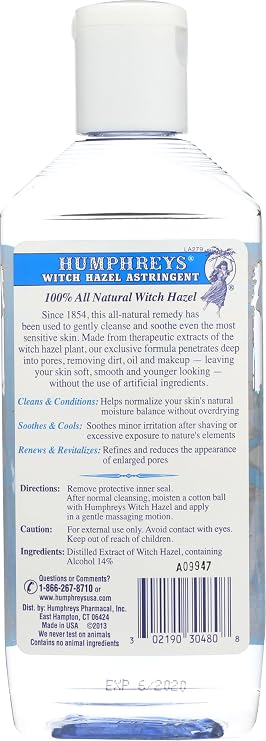 HUMPHREY'S Witch Hazel Humphreys Witch Hazel Astringent 8 Oz