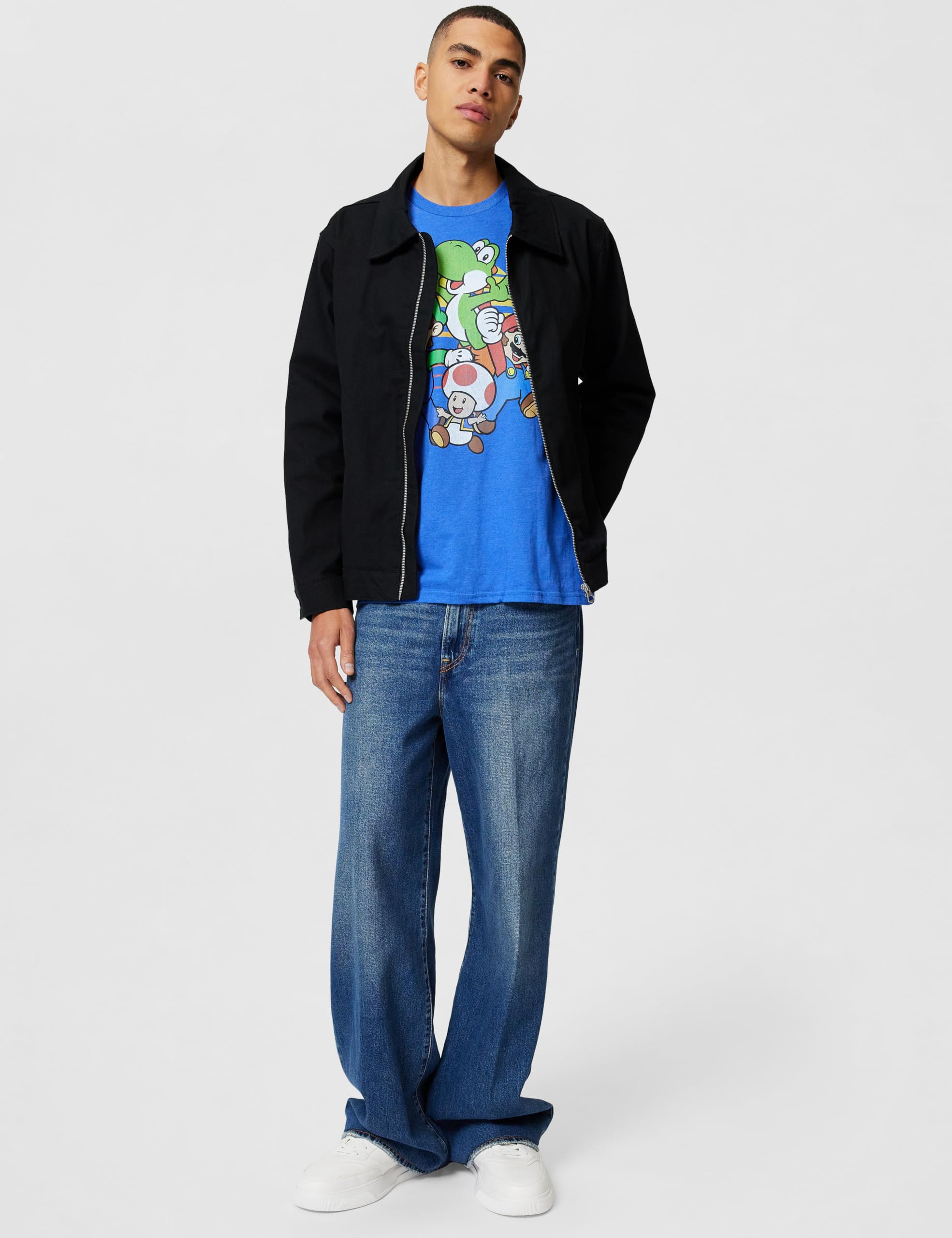Nintendo Mario and Friends Circle Retro Camiseta Hombre