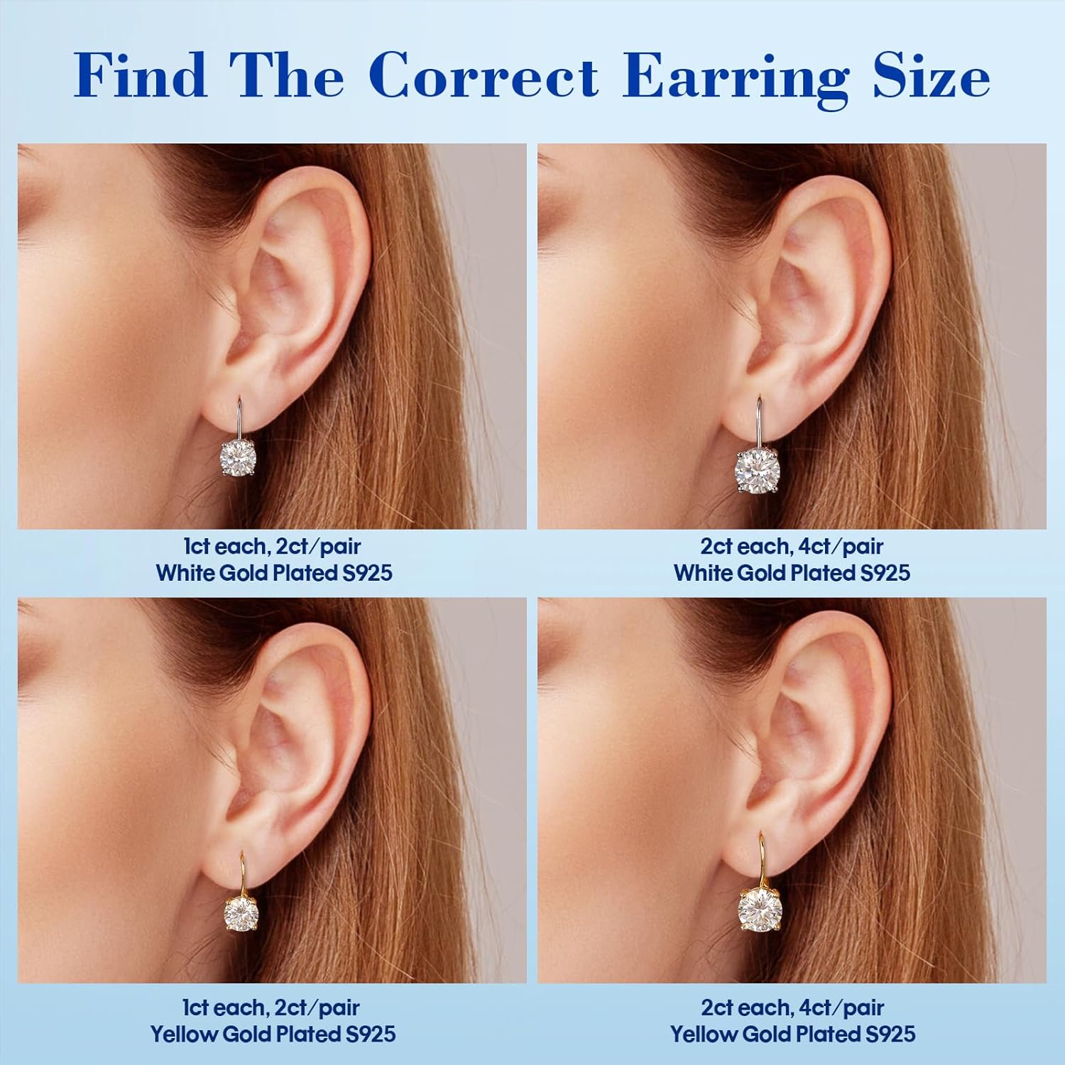 Moissanite Dangle Earrings for Women，2-4CT 18K White Gold Plated 925 Sterling Silver D Color Drop Earring, Jewelry for Wife Her Birthday Wedding - Image 5