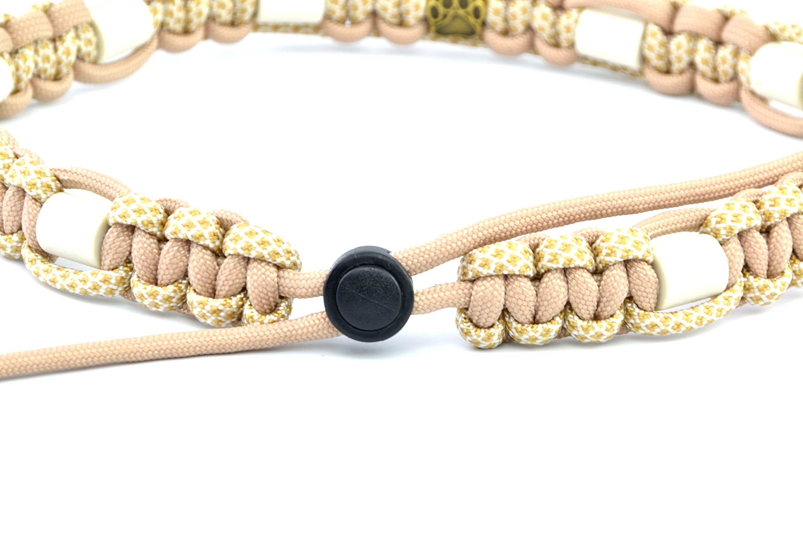 Collare in ceramica EM per cani e gatti, realizzato su misura, fascia EM originale Paracord US (61-70 cm, Beige)