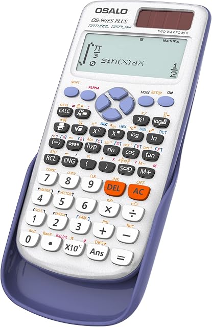 OSALO Scientific Calculator 417 Function 2 Line 10+2 Digits Written Display Solar Scientific Calculator (OS 991ES Plus)