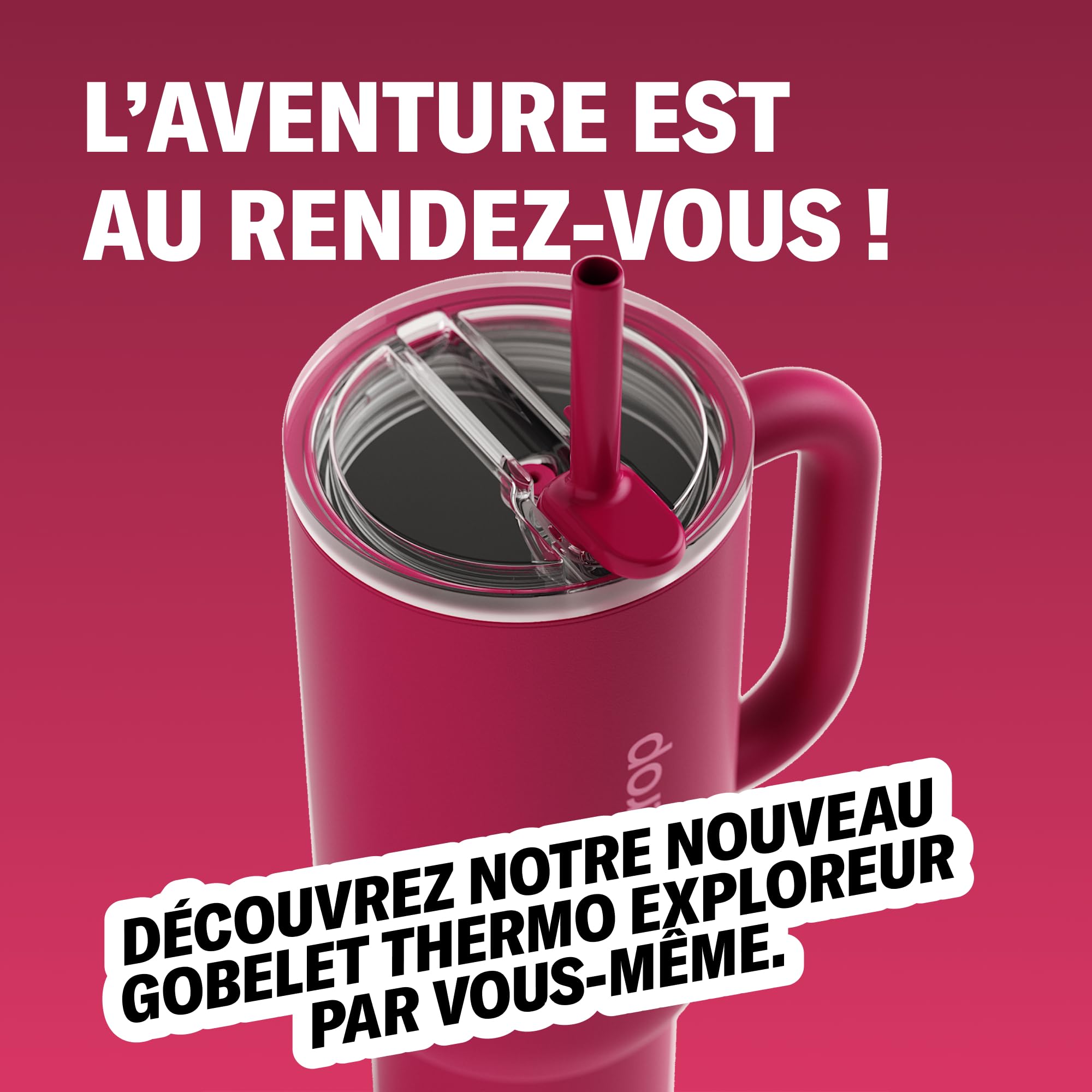 waterdrop® Gourde Isotherme avec Paille 1.1 litre - Froid Pendant 12 Heures, Mug Isotherme, Tasse Isotherme avec Poignée, Bouteille d'eau en Acier Inoxydable