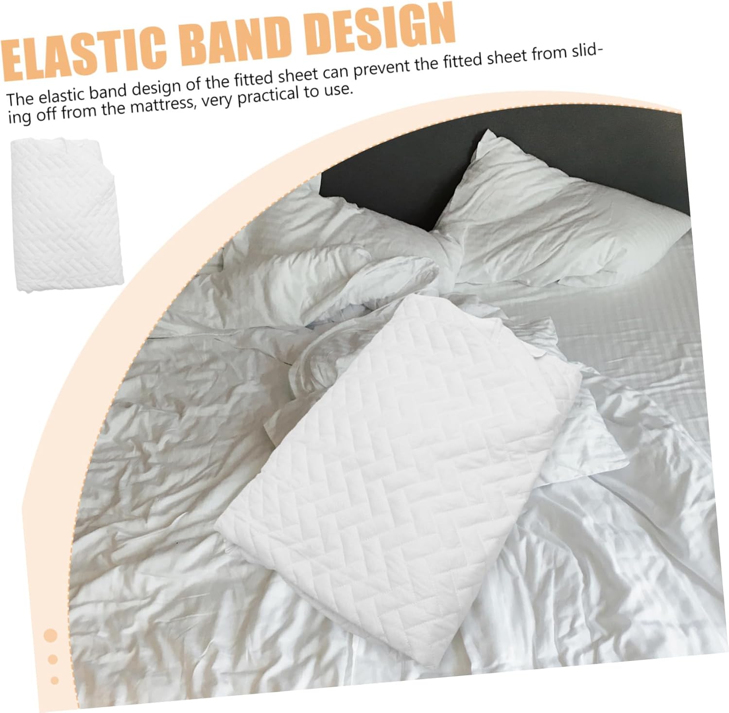 Breathable Pure Cotton Fitted Sheet Elastic Mattress Cover Easy to Install Twin Bed Protector Full-Protection Design Standard