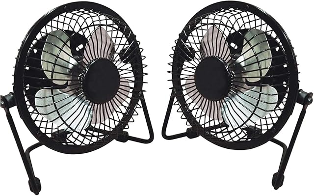 Netagon Mini Portable Quiet USB Powered Desktop Cooling Desk Fan for Computer, Laptop, PC, Office - PACK OF 2