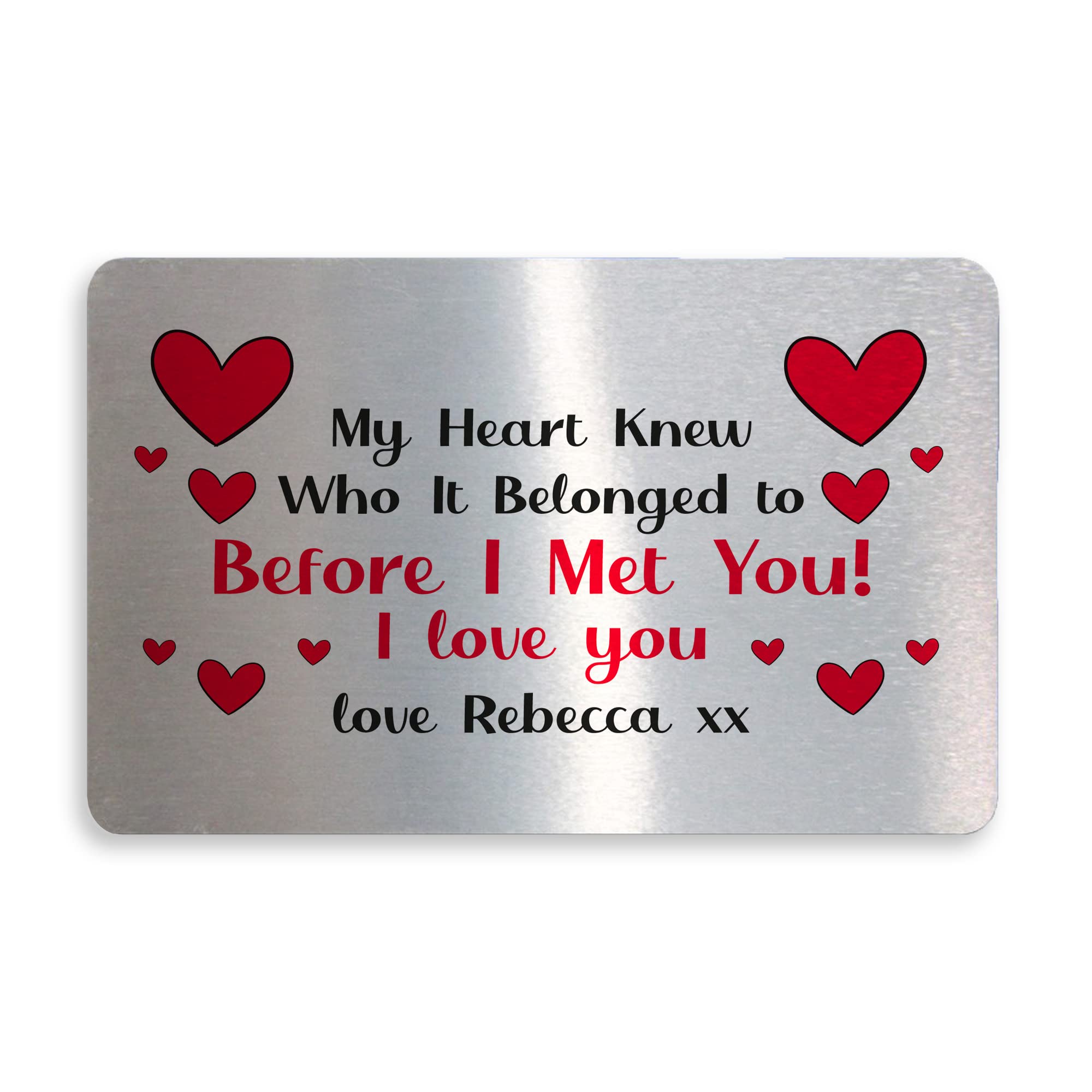 Valentines Anniversary Wallet Insert For Husband Wife Personalised Card Cute Message For Him Her