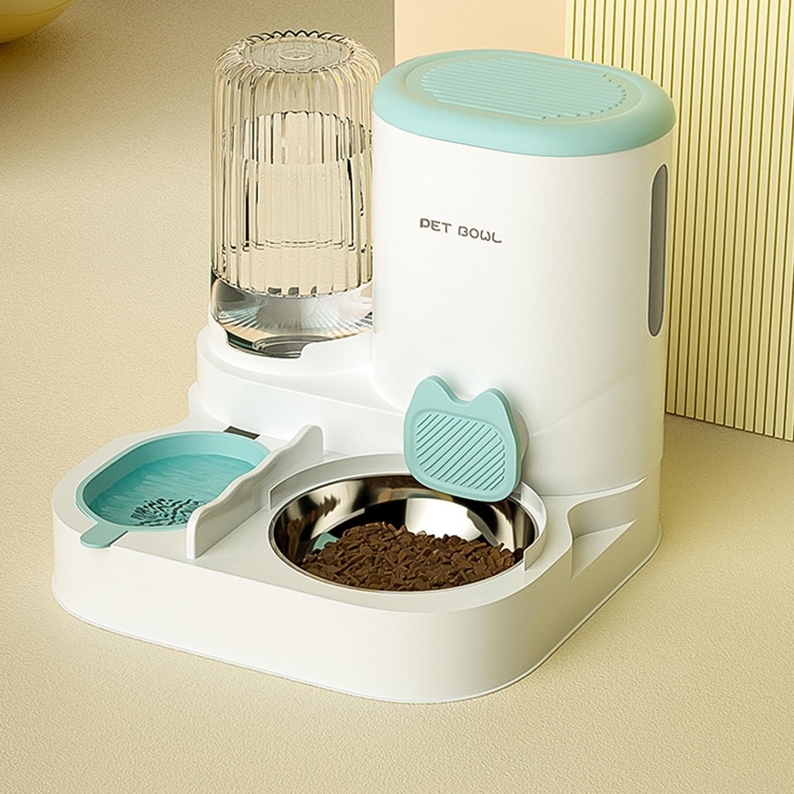 Gamelle automatique pour animaux de compagnie - Distributeur d'eau pour chiens et chats avec capacité | Station d'alimentation et d'eau créative à long terme avec filtre pour aliments humides
