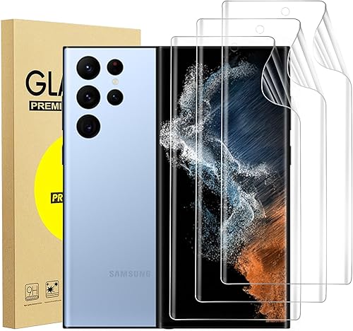 Zonyee - Protector de pantalla para Samsung Galaxy S22 Ultra 5G no vidrio película de hidrogel transparente de TPU flexible de cobertura completa