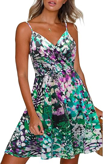 Summer Dress Floral Spaghetti Strap 