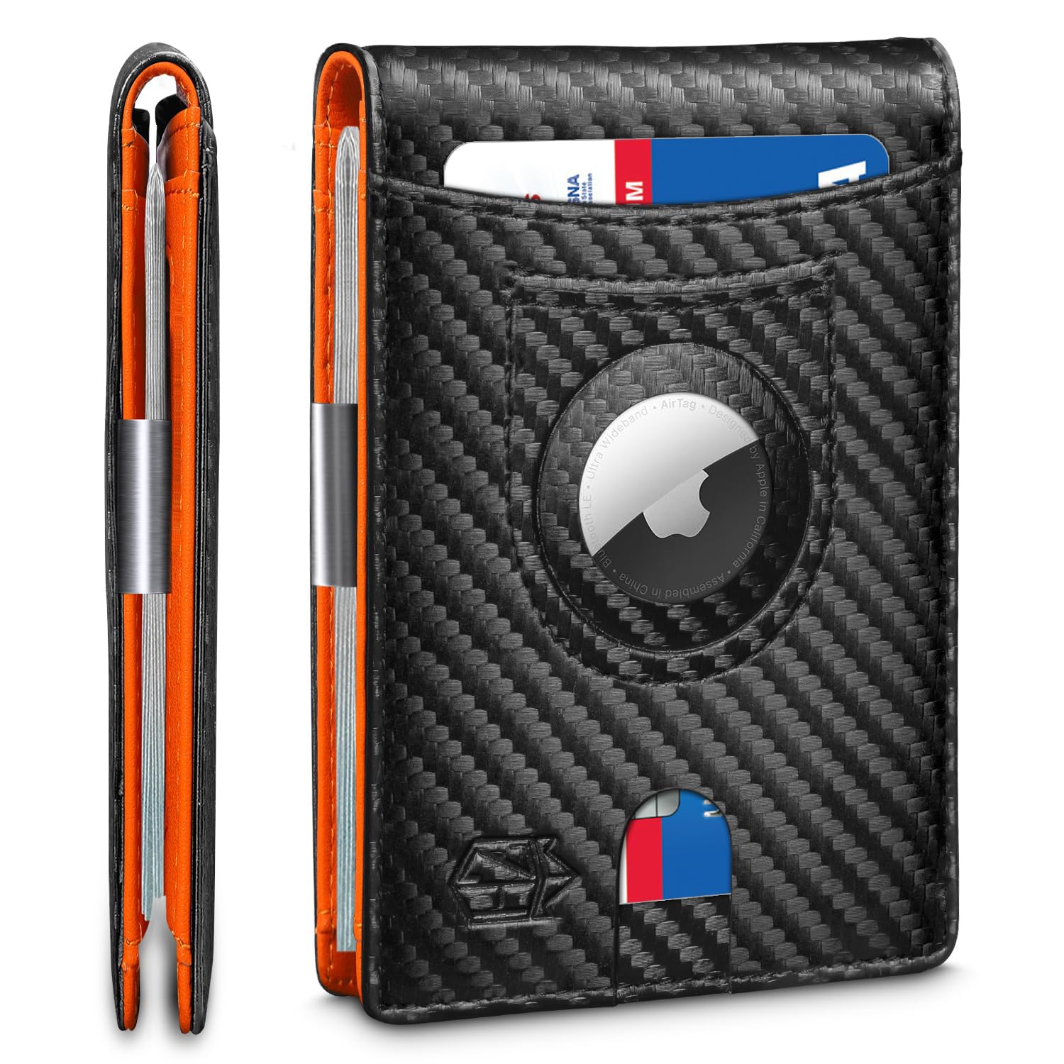 Zitahli Men's Wallets Airtag Holder Slim Rfid Leather with Gift Box