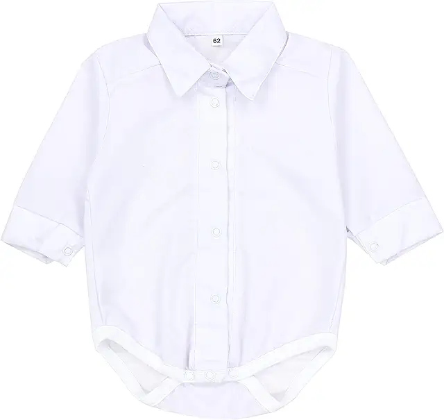 Baby Romper with Long Sleeve and Collar - Elegant Festive Outfit