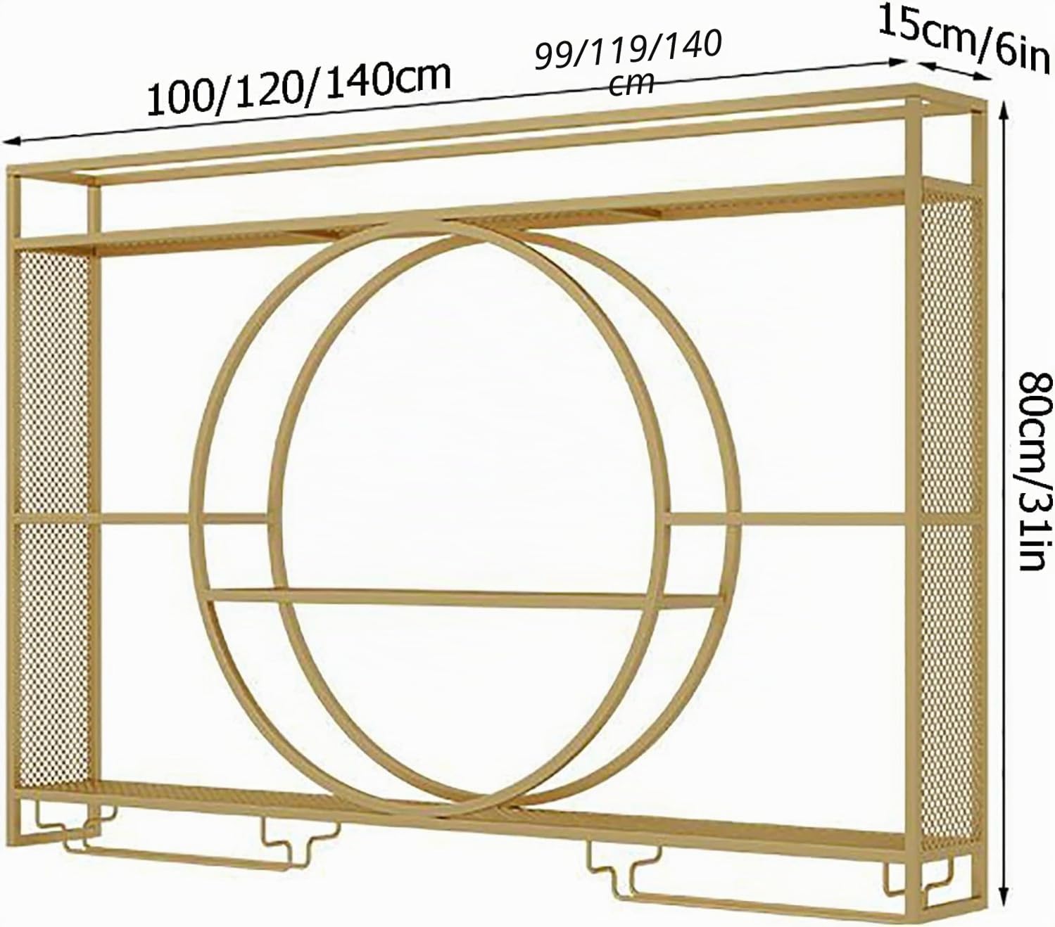 Étagère Murale Moderne en métal pour vin, étagère Flottante, Porte-Bouteilles Mural, Support en Fer avec étagères, pour la Maison, Le Restaurant, Les Bars (100cm)