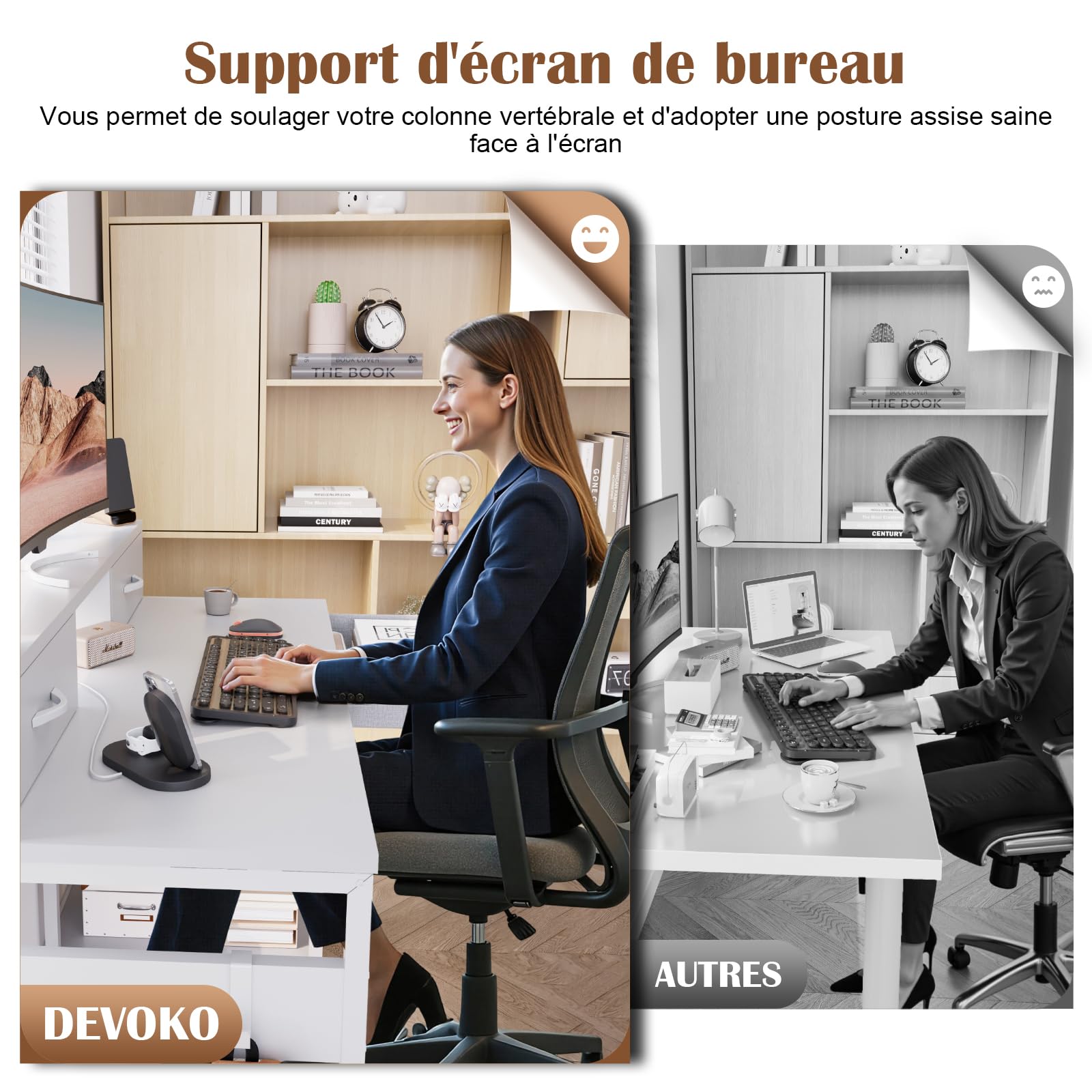 JUMMICO Bureau d'Étudiant avec Tiroirs et Étagère, Enfant, 120x50cm, Blanc