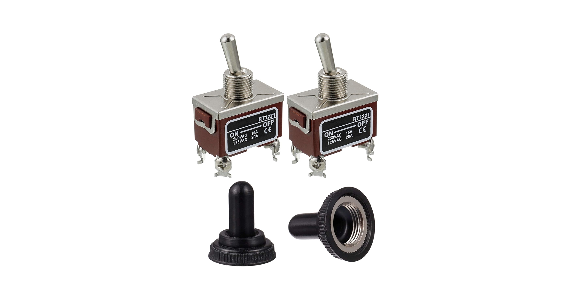 Toggle Switch DGZZI 5PCS Heavy Duty 250V 15-20A SPST ON Off Rocker Switches, 2 Pin ON/Off Toggle