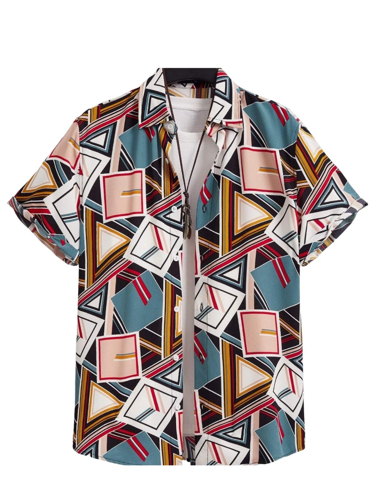 DHRUVI TRENDZMen's Rayon Regular Fit Shirt Casual Stylish Printed|Half Sleeve | Formal Solid Shirts|