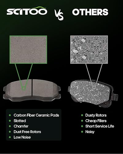Miniatura 2 de SCITOO - Juego de pastillas de freno de cerámica, 8 pastillas de freno para Chevrolet Captiva Sport 12-15, 07-09 para Chevrolet Equinox, 07-09 para