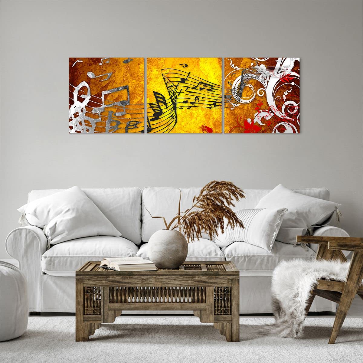 ARTTOR Leinwandbild 120x40cm Wandbild Musik - 1964 | Konzert Spiel Mehrteilige Groß Wanddekoration Wohnzimmer Schlafzimmer Wanddeko Wand Kunstdruck Wandkunst Wall Decor ARTTOR