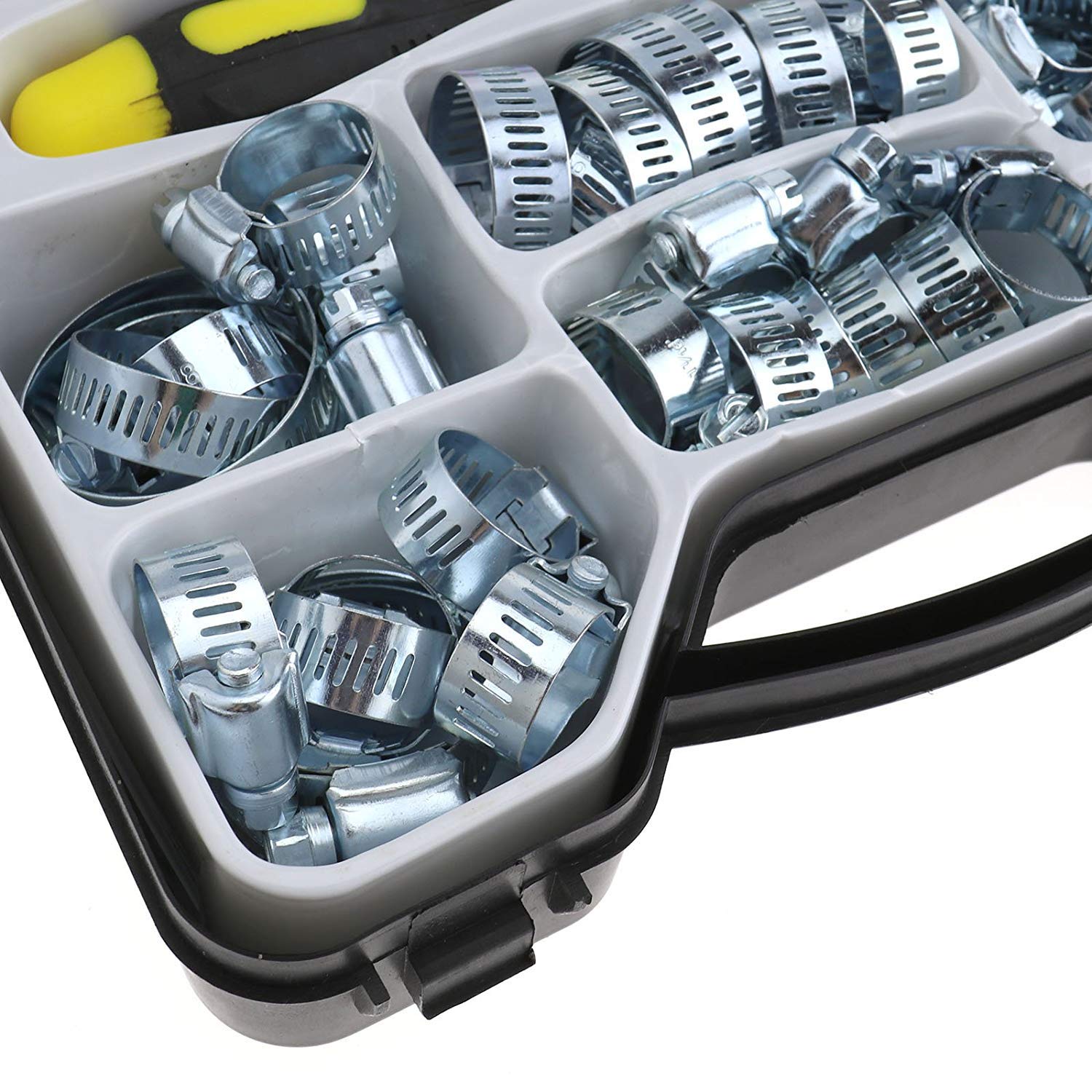 Set di 50 fascette per tubi flessibili regolabili da 13 a 44 mm, in acciaio al carbonio, viti per tubi flessibili