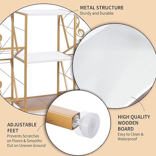 Miniatura 6 de Soporte para tocadiscos con almacenamiento de discos de vinilo, soporte para tocadiscos con estante de exhibición de vinilo de 4 niveles y marco de