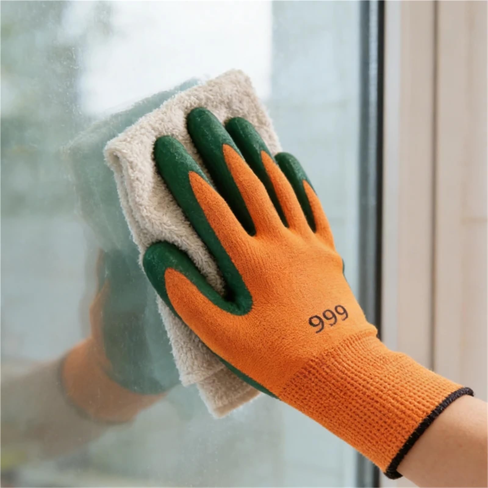 Compatible con guantes de seguridad de látex de nitrilo resistentes a los álcalis, cómodos y suaves for construcción, albañilería, carpintería y trabajos al aire libre