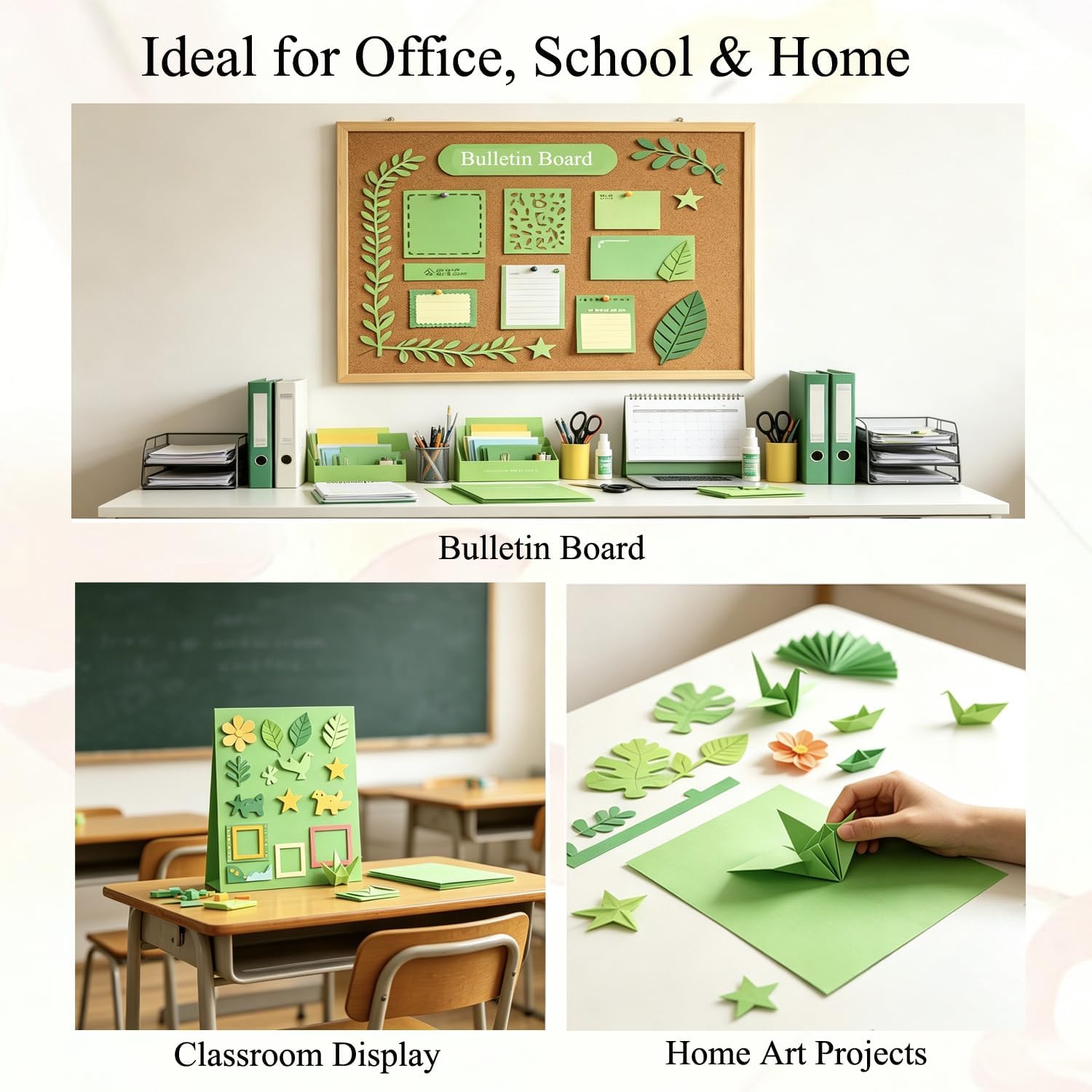 Green Paper for Art Craft 17.3”x23.6” Construction Paper Bulk 100 Sheets