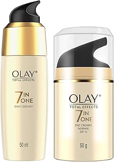 Serum Total Effects 7 in 1, Anti-Ageing Smoothing Serum, 50 ml And Olay Day Cream Total Effects 7 in 1, Anti-Ageing SPF 15, 50g