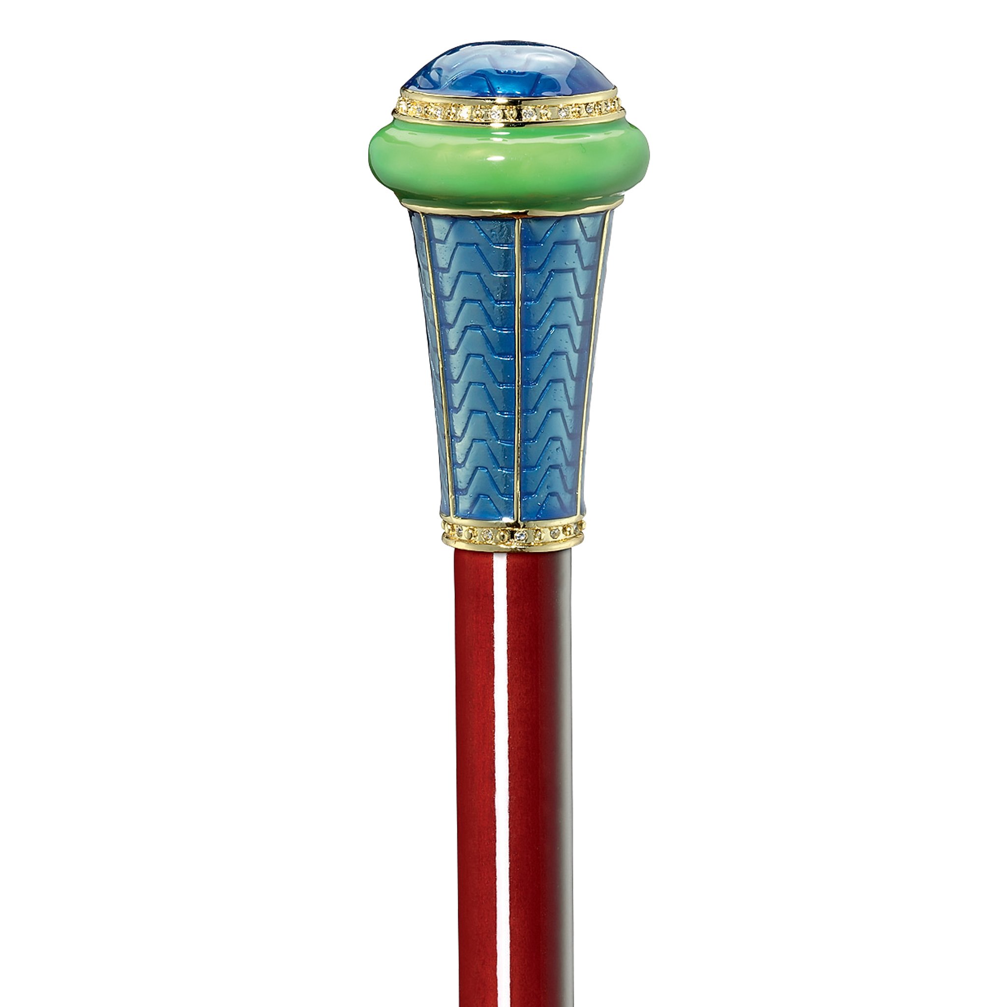 Design Toscano Peacock's Tail Faberge Style Premium Enameled Walking Stick