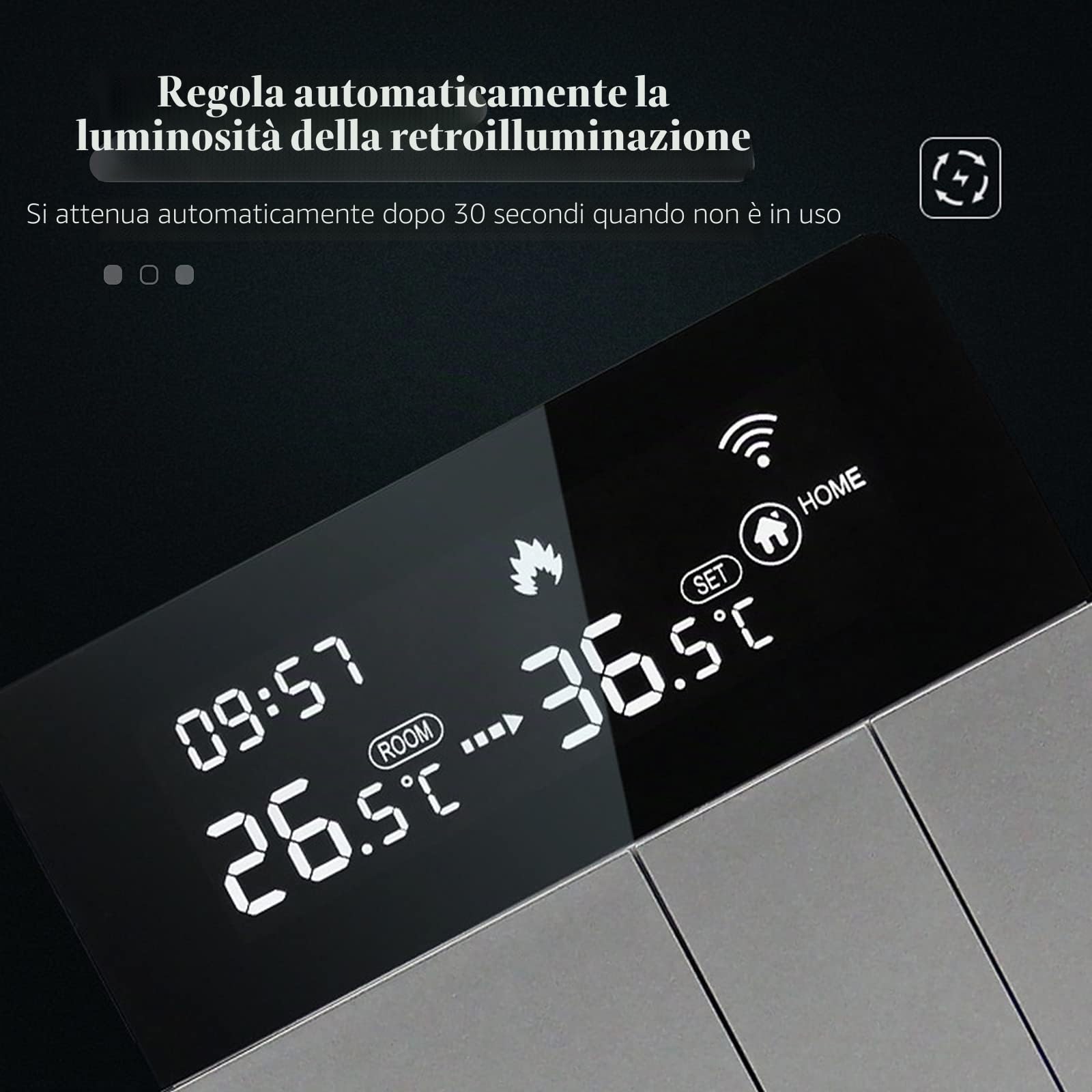 (Smart Thermostat) WIFI Termostato intelligente con display LCD Termostato intelligente per riscaldamento Termostato APP e controllo vocale Regolatore di temperatura costante per interni Termost