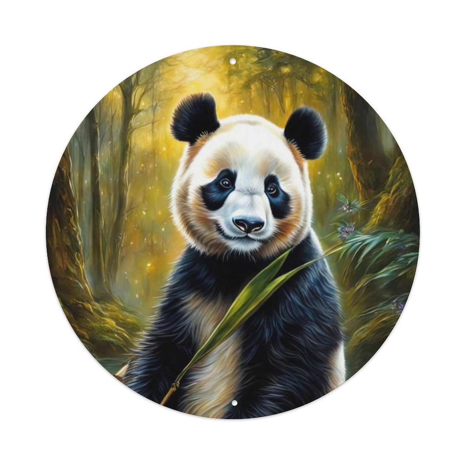 Animal Panda on The River Metal Tin Sign