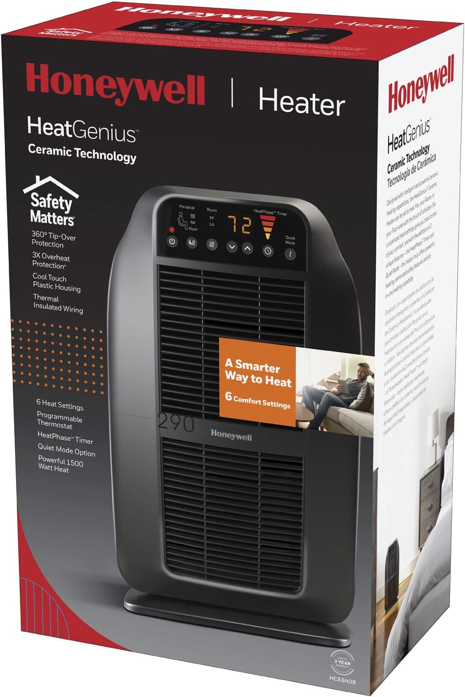 Hоttеѕt Sаlе Honeywell HeatGenius Ceramic Heater, Black – Easy to Use Space Heater with Multi-Directional Heating, Digital Controls and Programmable Thermostat Bеѕt Dеаl Honeywell HeatGenius Ceramic Heater, Black – Easy to Use Space Heater with Multi-Directional Heating, Digital Controls and Programmable Thermostat