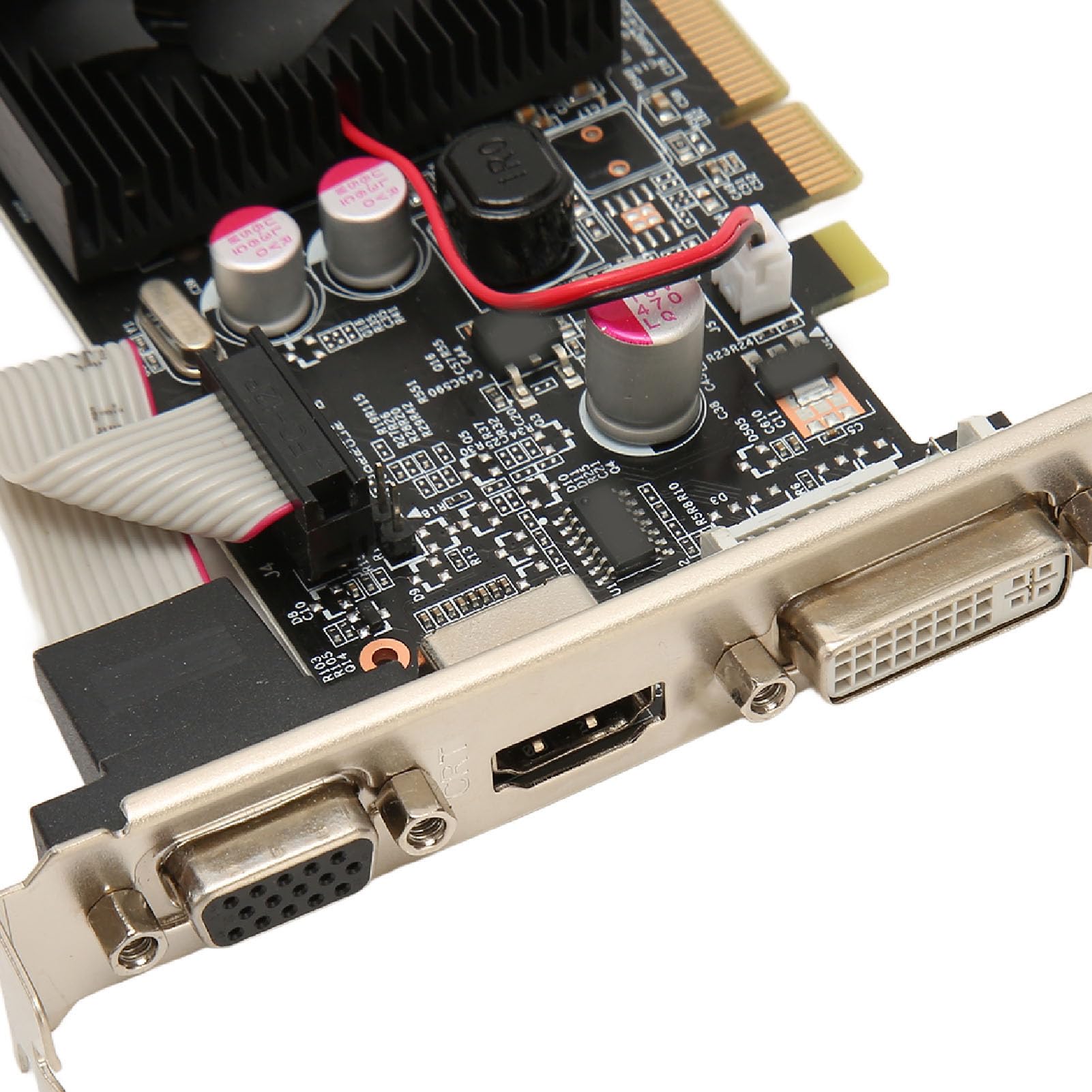 Tarjeta Gráfica para Computadora, 1 GB DDR2 64 bits 589 MHz 800 MHz HDMI DVI VGA PCI Express 2.0 Ranura, Tarjeta Gráfica para Juegos para 10 11 para Vista para Linux ( 1