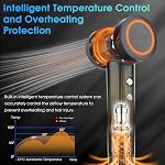 LKV Hair Dryer,Professional Ionic Hair Dryer with 200 Million Negative Ions,1500W High-Speed Ionic Blow Dryer for Fast-Drying, Low Noise with Nozzle, Lightweight for Home Salon and Travel-Dark