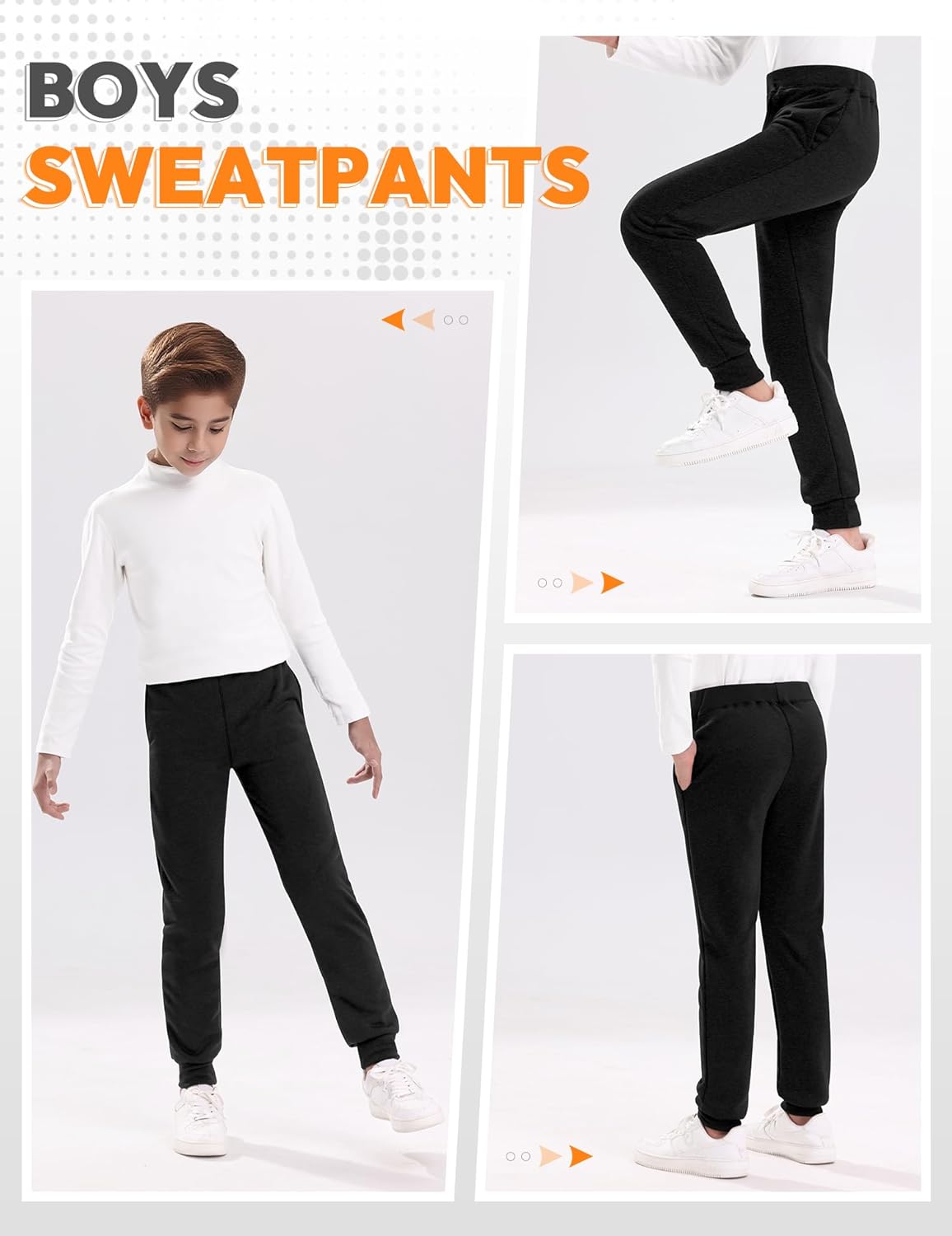 Boys Sweatpants Jogger Pants Soft Kids Sweat Athletic Pants with Pockets Drawstring Boys Workout Clothes Size 2-14 - Image 4