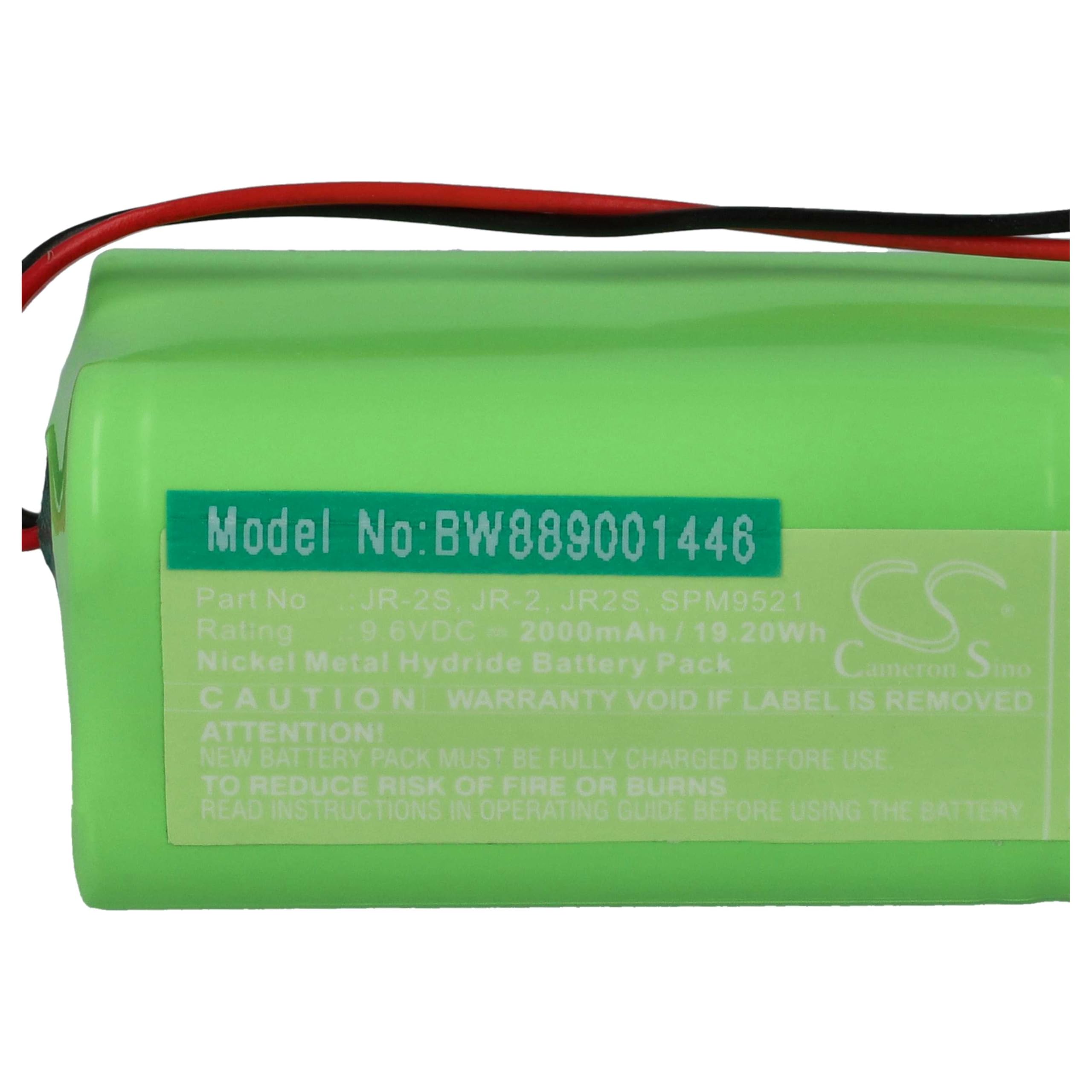 vhbw batteria compatibile con Spektrum Older DX6, DX7 controller per drone, telecomando (2000mAh, 9,6V, NiMH)