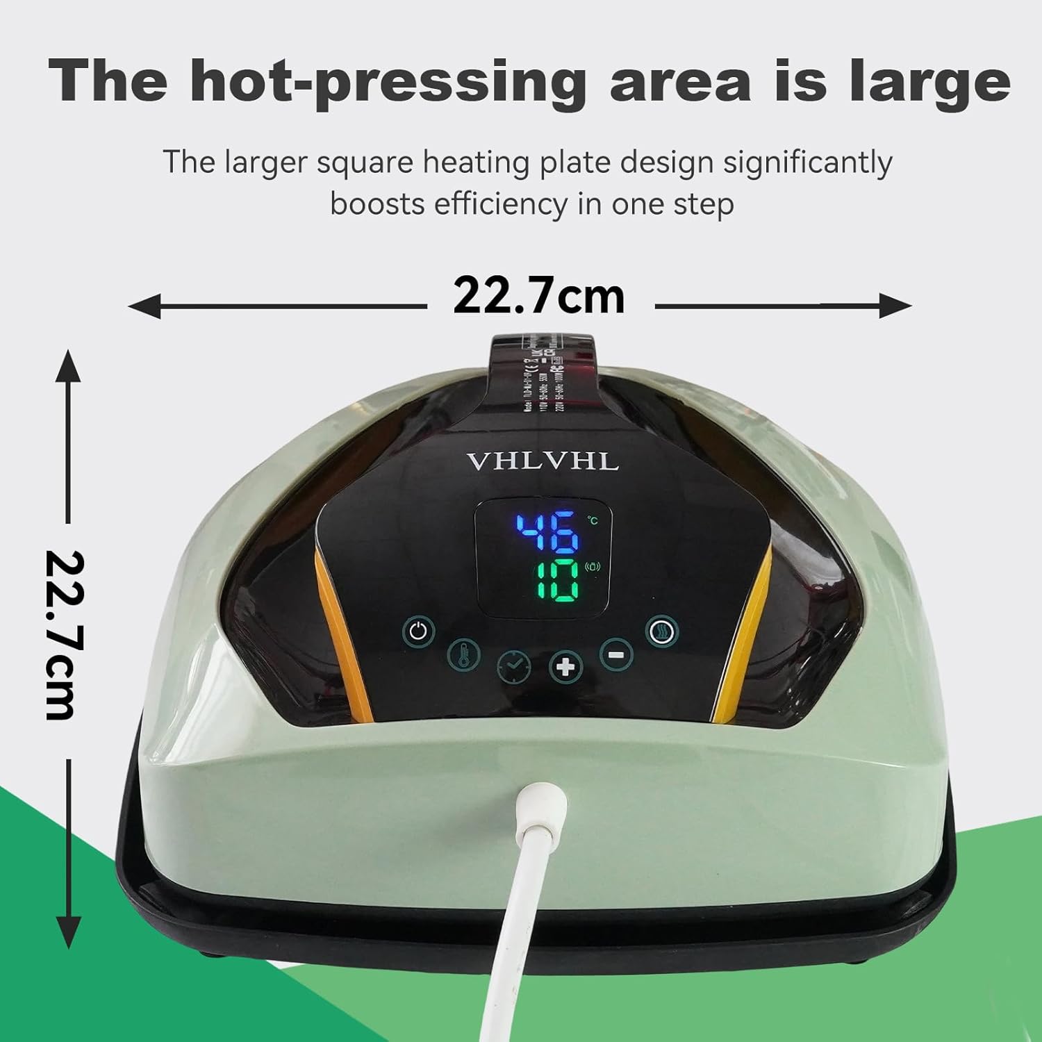 Intelligent Vibration Heat Press Machine for T-Shirts (9 x 9) inch - Portable LED Display Ironing Press - Ideal for T‑Shirts, Hats, Tote Bags, Mugs & Detailed Craft Projects