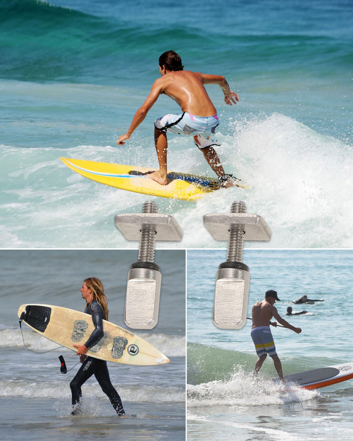 Tornillos para Tablas Surf M4 Acero Inoxidable 4 Piezas Universal Longboard