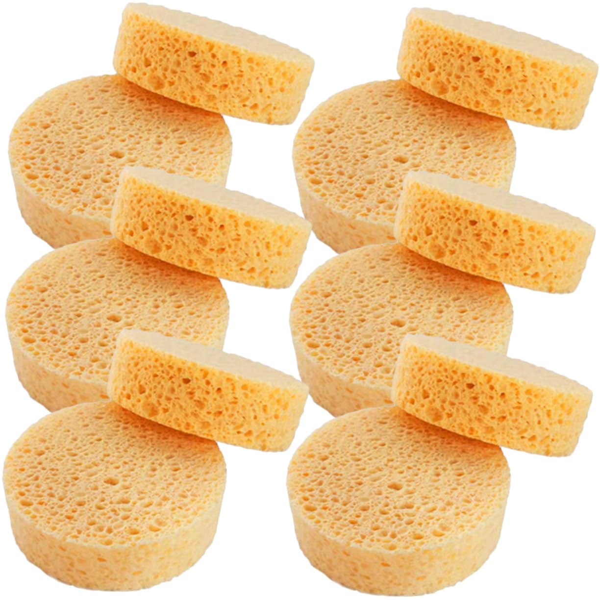 Housoutil 100 Piezas Puff facial de compresión esponjas de celulosa esponjas faciales de celulosa de maquillaje redonda de spa para fregar limpio