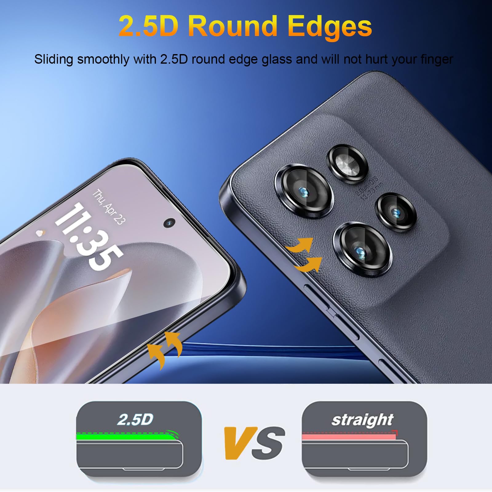 Folia ochronna na Motorola Moto Edge 60 Neo 5G ze szkła hartowanego, 2 sztuki ochrony ekranu z 2 sztukami ochrony aparatu, twardość 9H szkło ochronne folia na telefon HD przezroczysta hartowana