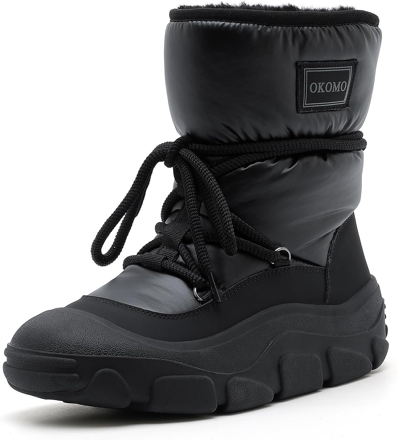 OKOMO Women's Winter Snow Boots – Waterproof, Insulated Ankle Booties with Warm Fur Lining for Outdoor Comfort