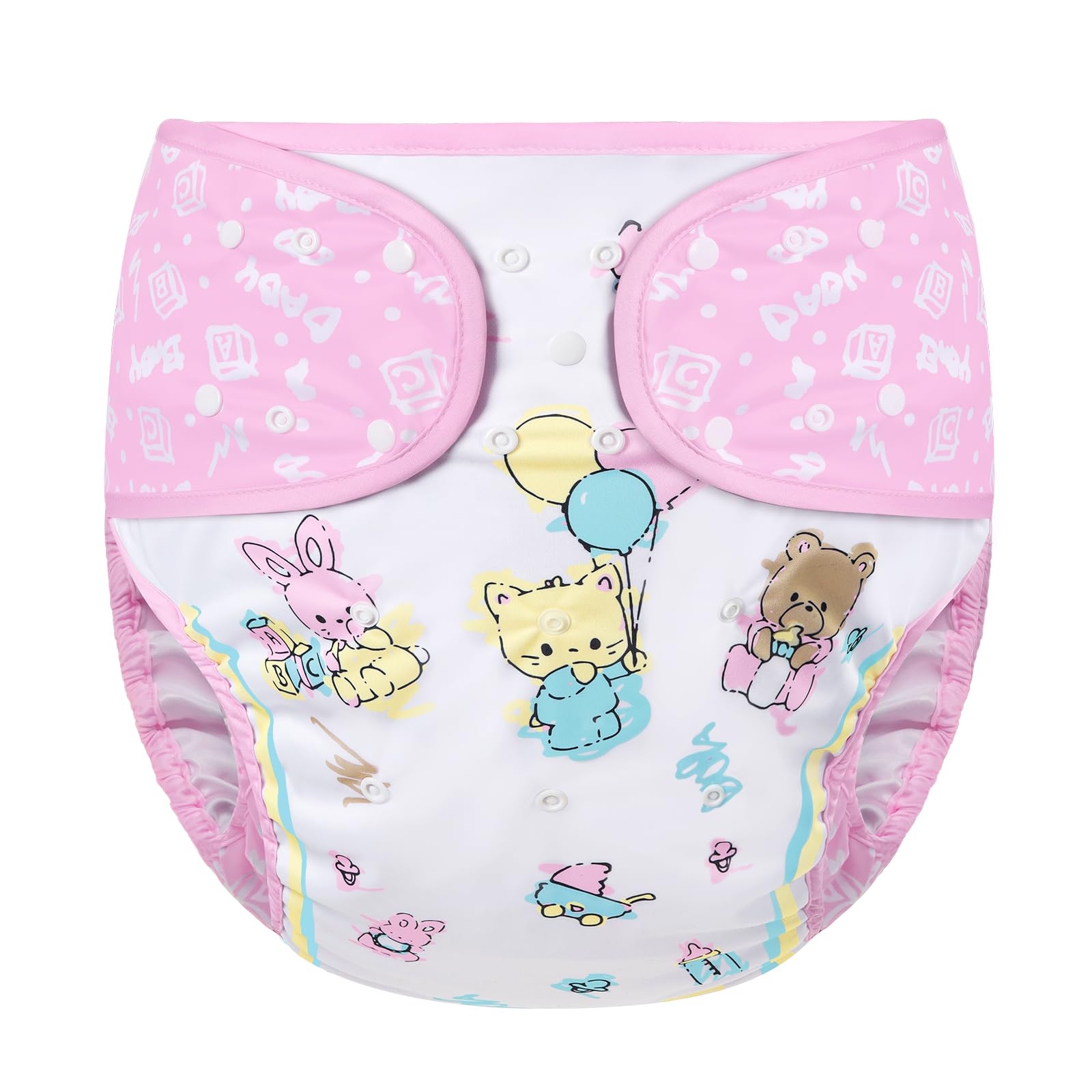 Littleforbig Washable Adjustable Reusable Waterproof Cloth Adult Diaper Wrap Cover - Baby Cuties M