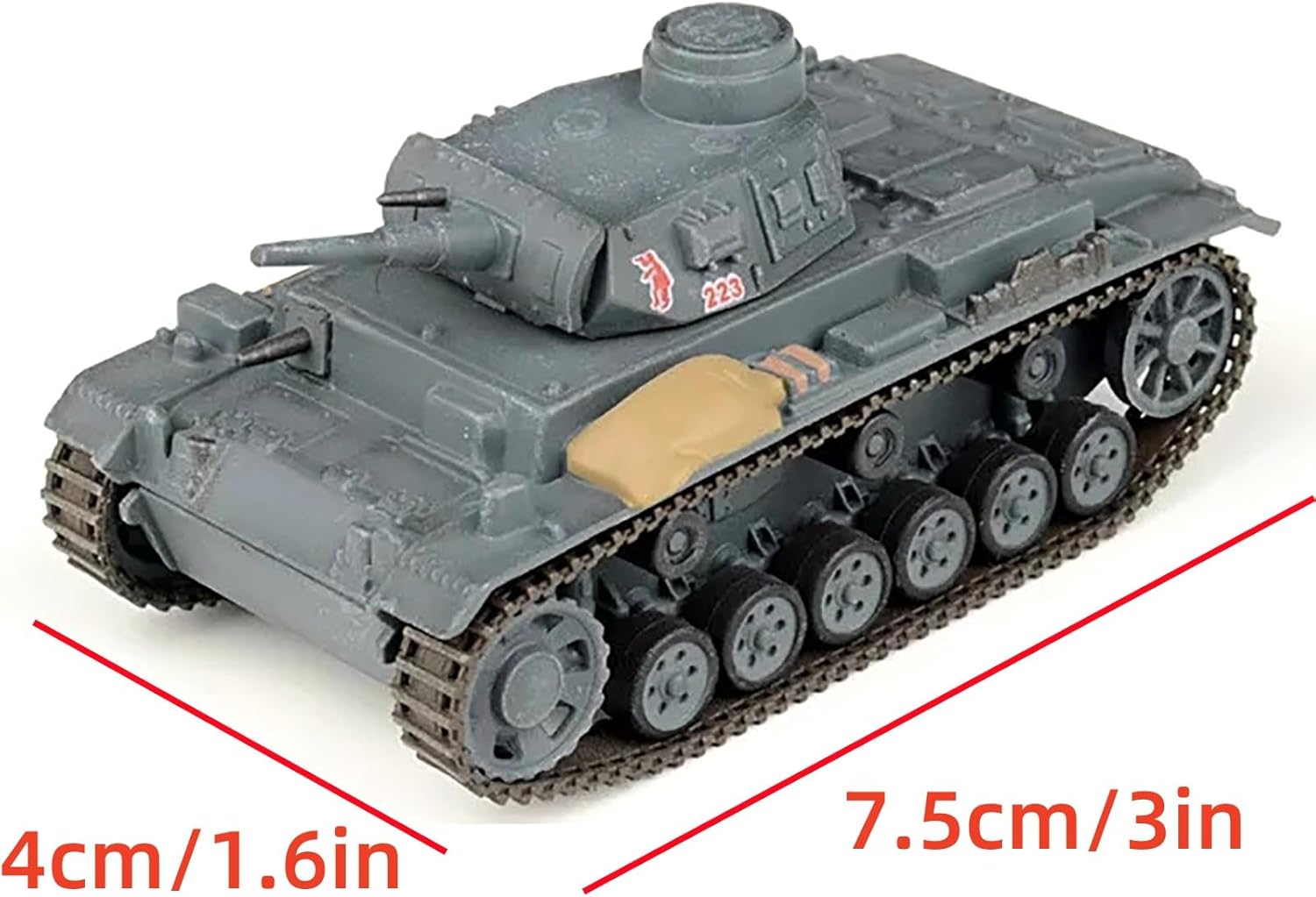 High Simulation 7.5cm 1/72 WWII German Army Sd.Kfz.141 Panzer III G Tank Model US