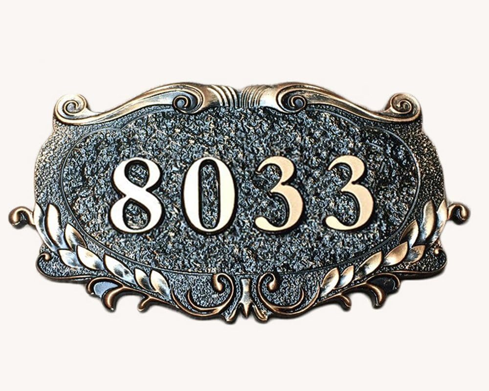 Custom Personized Victorian House Number Sign Engraved Acrylic Oval Address Plaque